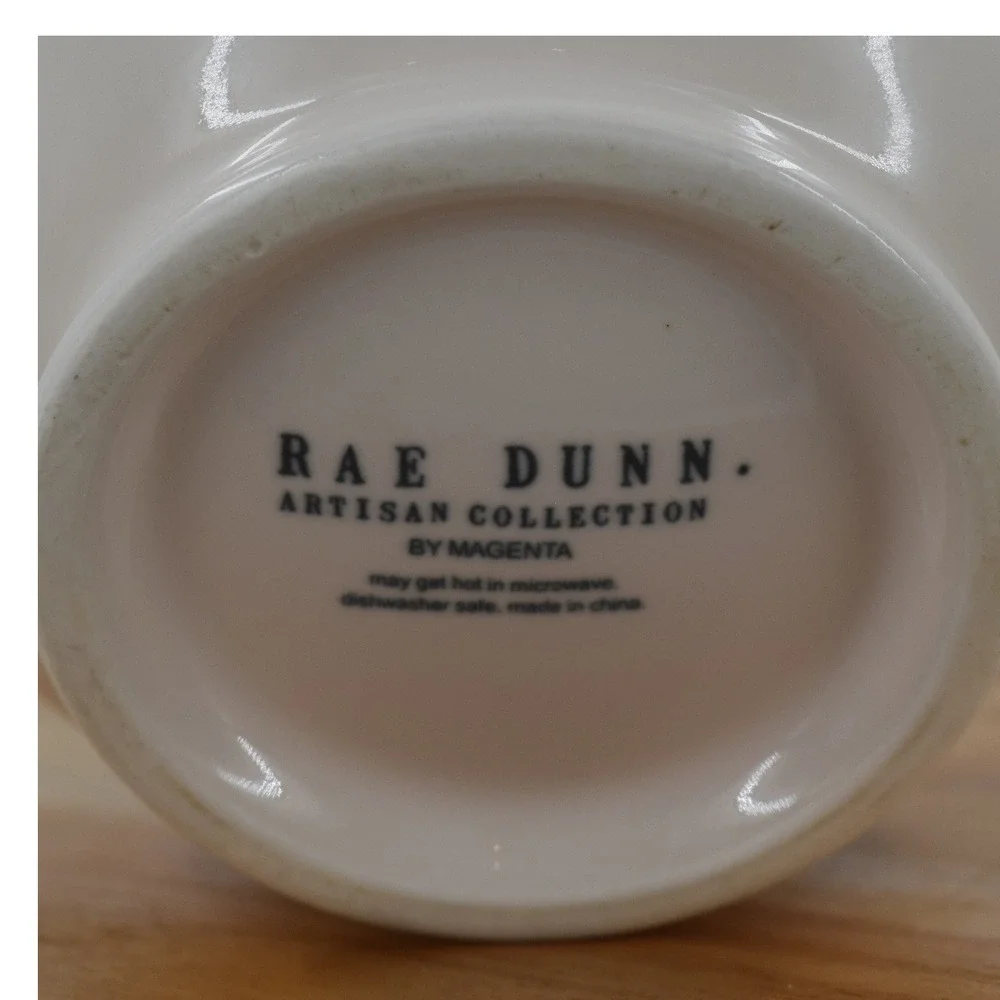 Rae Dunn YUM Bowl Artisan Collection‎ by Magenta Cream White Ceramic Foodie